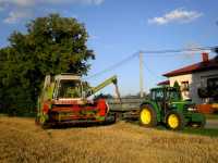 John Deere 6220 + D-47 i Claas Mercator 75