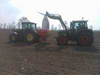 John Deere 6420S + Rauch oraz Fendt 412