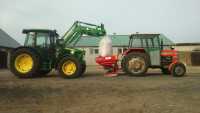 JD 5080R & JD 583 + MF 255 & Kverneland Accord Exacta EL 700