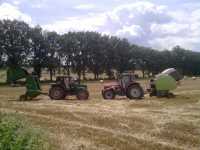 Massey Ferguson 6480 + Claas Variant 360 VS Same Laser 110 + John Deere 550